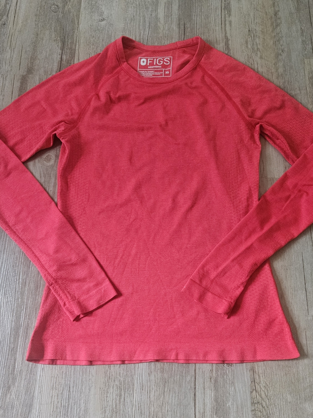 FIGS Scrubs Women's Coral Red Long Sleeve Base Layer Underscrub Top Shirt XS